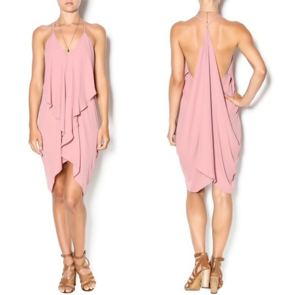 Olivaceous Pink Draped Flowy Dress